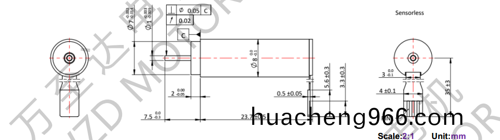 OT-ECS0824無(wu)槽無刷(shua)直流電(dian)動機(ji)-空心(xin)桮電機-萬至達(da)電機(ji)